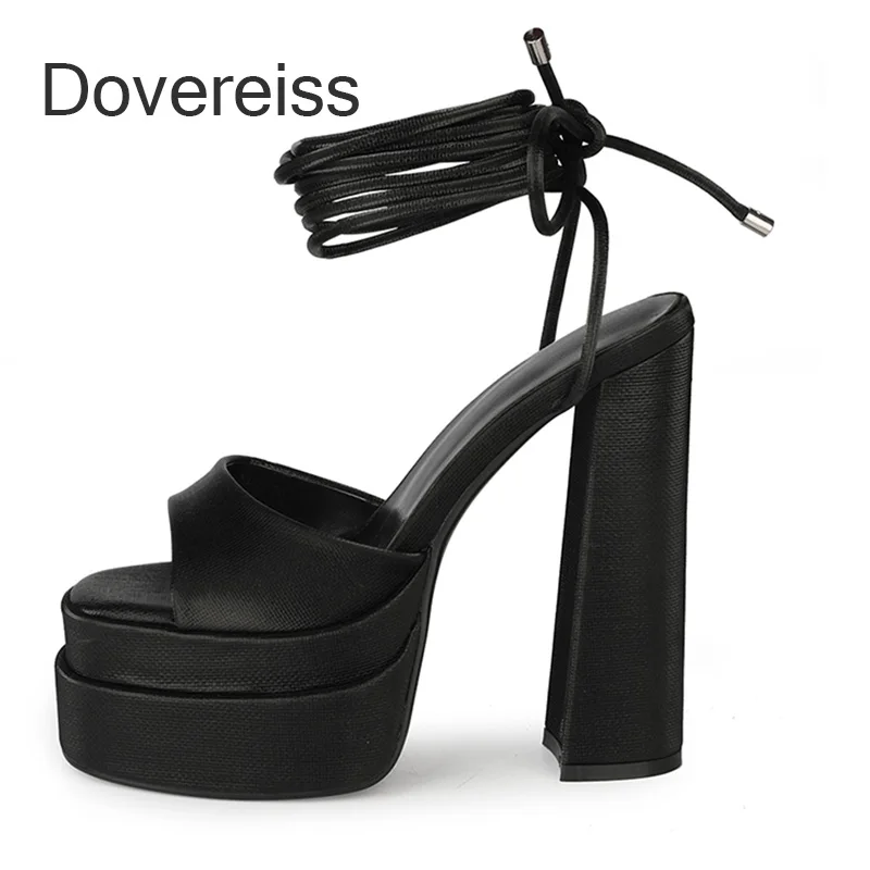 

Dovereiss 2022 Femmes Platform Yellow Blue Sandals Fashion Summer Women Shoes Buckle Elegant Waterproof Chunky Heels 40 41 42 43