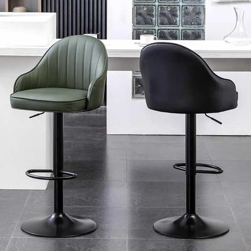 

Swivel Designer Vanity High Office Bar Chair Barber Throne Adjustable Cafe Salon Computer Chair Soft Sillas Bar Furniture XY50BC