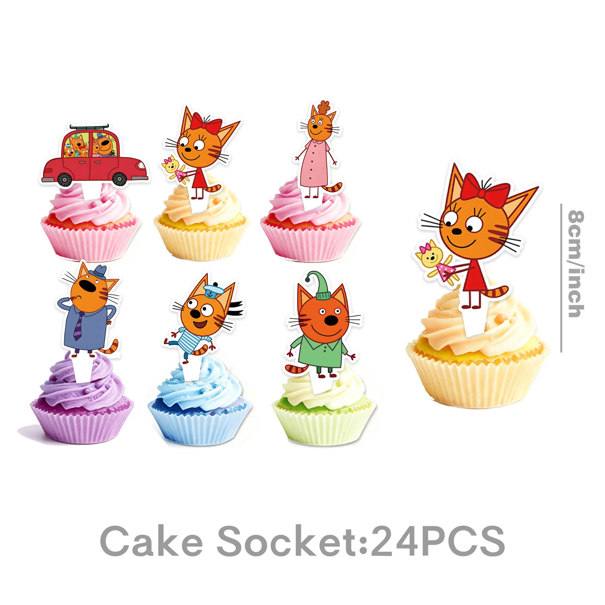 Three Little Kittens Birthday Party Decoration Set – Tableware, Tablecloth, Plates, Cups, Napkins, and Cake Decor
