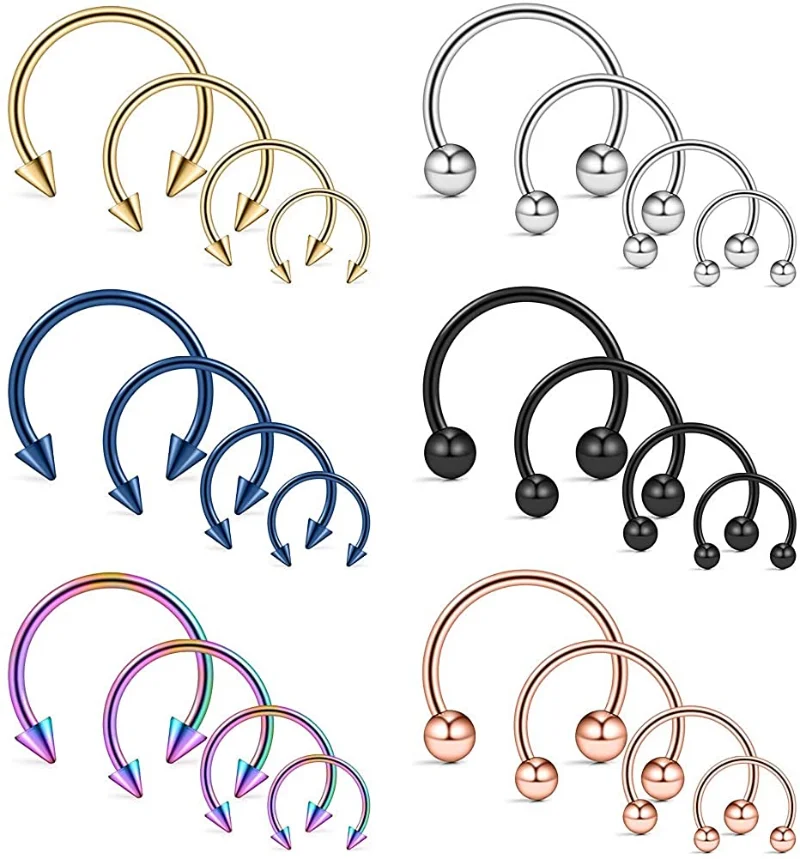 Punk C Shape Steel Nose Ring Horseshoe Lip Ring puncture Hook Clip Earrings Septum No Allergic Body Piercing Jewelry Nose Rings nose rings,piercing jewelry,body piercing earrings,ear piercing jewelry,metal jewelry,body piercing jewelry,body jewelry