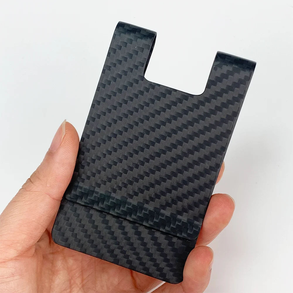 Hot Selling Real Carbon Fiber Cartera Tarjetero Popular RFID Money Clip Card Holder Wallet For Gift
