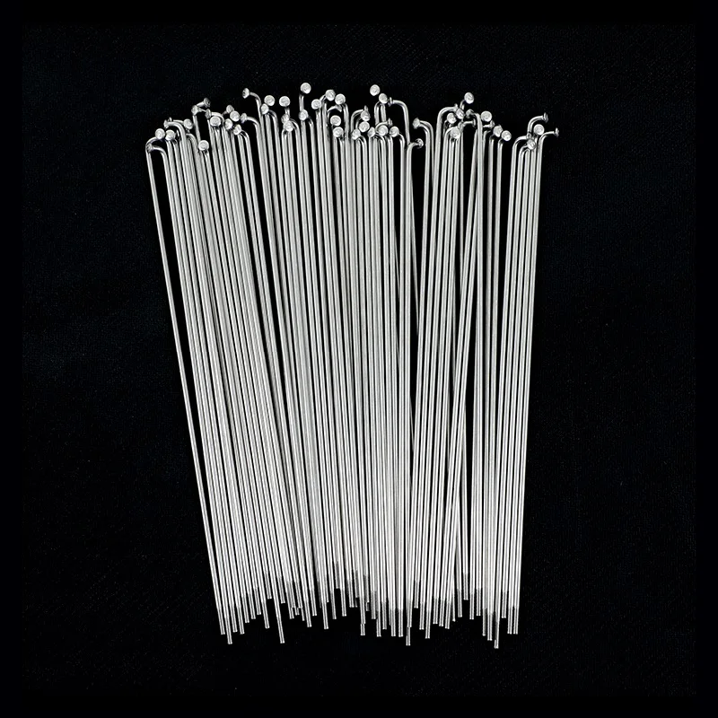 Stainless Steel Cycle Spokes Silvery Mountain Road Bicycle with Nipples Bike Accessories 14G 181mm-230mm 40Pcs