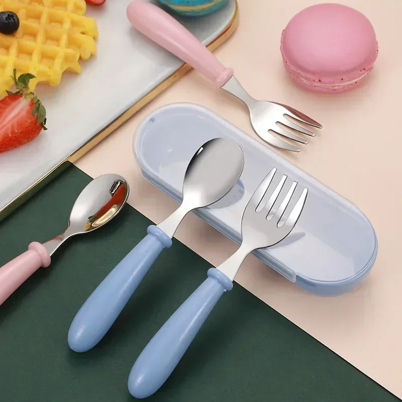 Baby Gadgets Tableware Set Stainless Steel Toddler Dinnerware Cutlery