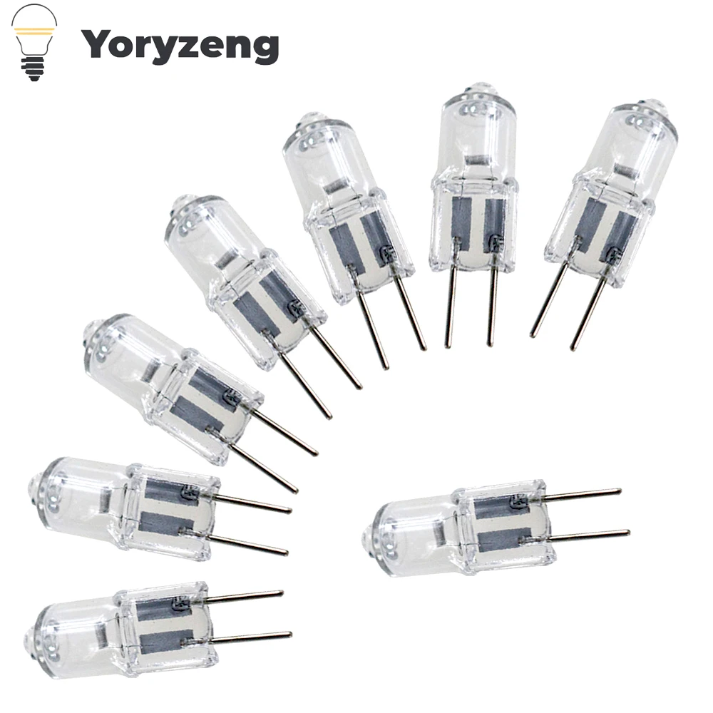 100Pcs Mini G4 Tungsten Halogen JC Type 20W Light Bulb Lamp DC 12V Spotlight Energy Saving For Crystal Chandelier Halogen Lamp
