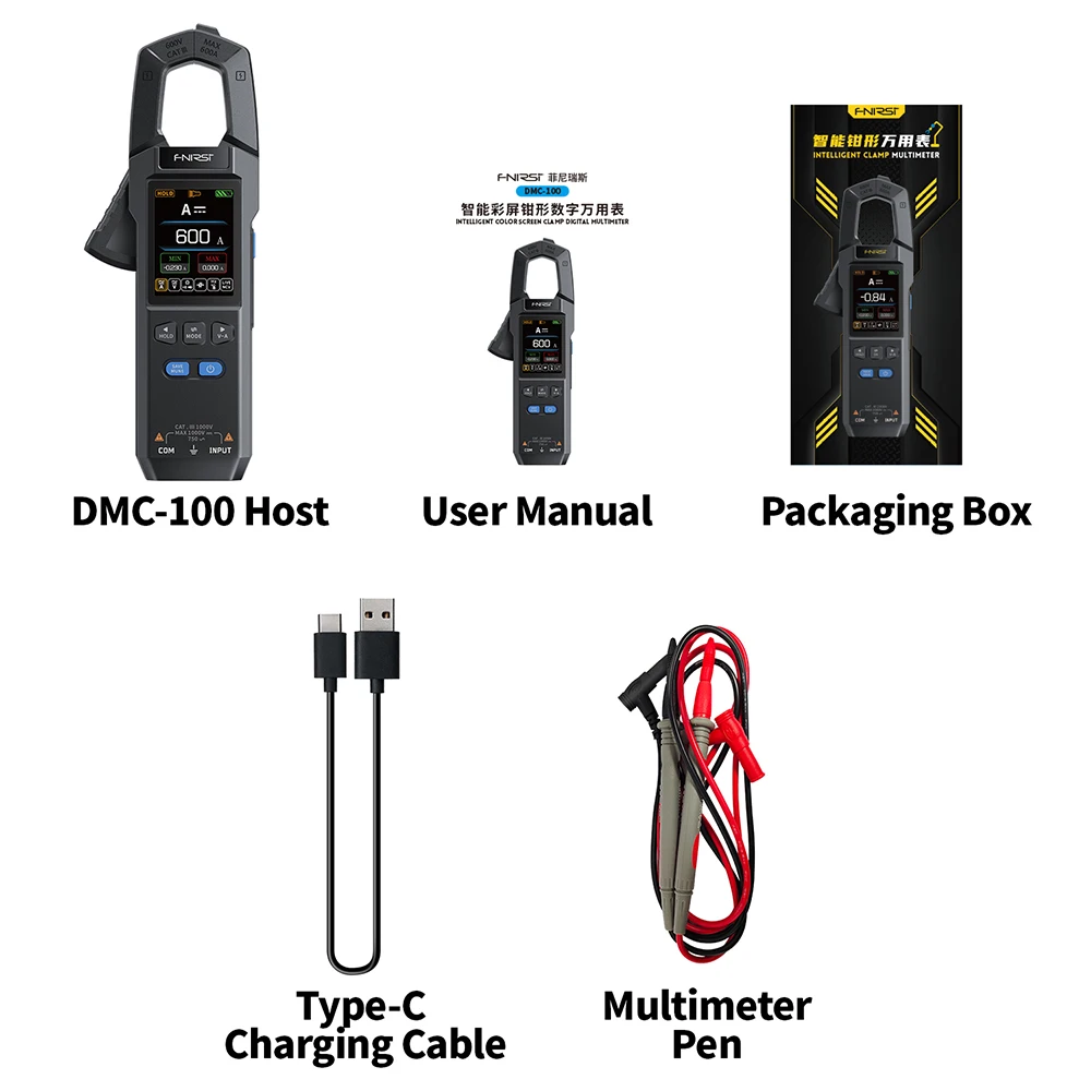 Digital Multimeter Multimeter Tester DMC-100 Digital Clamp Meter Multimeter Automatic Voltmeter Ammeter 600A 10000 Counts TRMS NCV for Electrician Tool