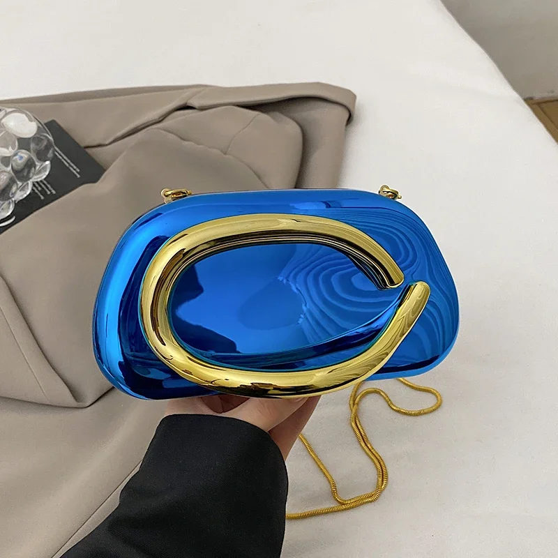 blue evening bag