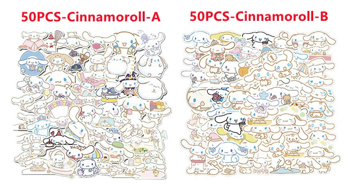 New 50 Pieces Kawaii Kuromi Stickers Cute Hello Kitty Stickers for Laptop Case Girls Sanrio My Melody Anime Stickers Kids Toys