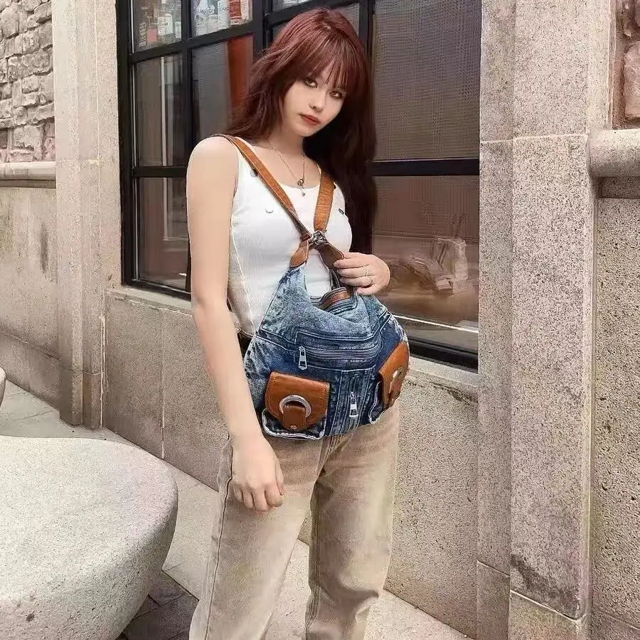 Motorcycle Cowboy Women's Design Sense Student Leisure Backpack Retro Crossbody Bag_voghion.com