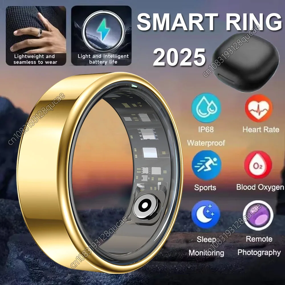 2025 New Smart Ring Heart Rate Blood Pressure Sleep Monitoring Motion Tracking IP68 Waterproof Men Women Smart Ring Holiday Gift 1