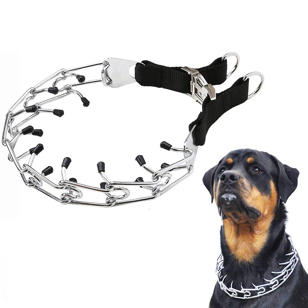 Pit Bull German Shepherd Training Metal Gear Prong Dog Collar With