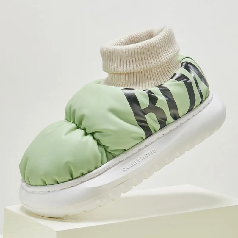 

Зимние эластичные ботильоны унисекс 2023, тапочки, плюшевая Женская хлопковая обувь, Нескользящие уличные зимние ботинки для мужчин, теплая домашняя обувь