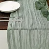 Semi-Sheer Gauze Table Runner Sage Cheesecloth Table Setting Dining Vintage Wedding Party Christmas Banquets Arches Cake Decor 4