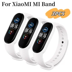 Silicone Sport Replacement Watchband Set - 3 Pack in Assorted Colors for Mi band 5 (White 3PCS)