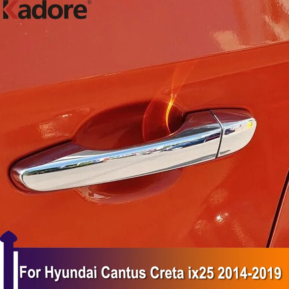 For Hyundai Cantus Creta ix25 2014-2016 2017 2018 2019 Chrome Side Door Handle Cover Trims Car Styling Exterior Accessories