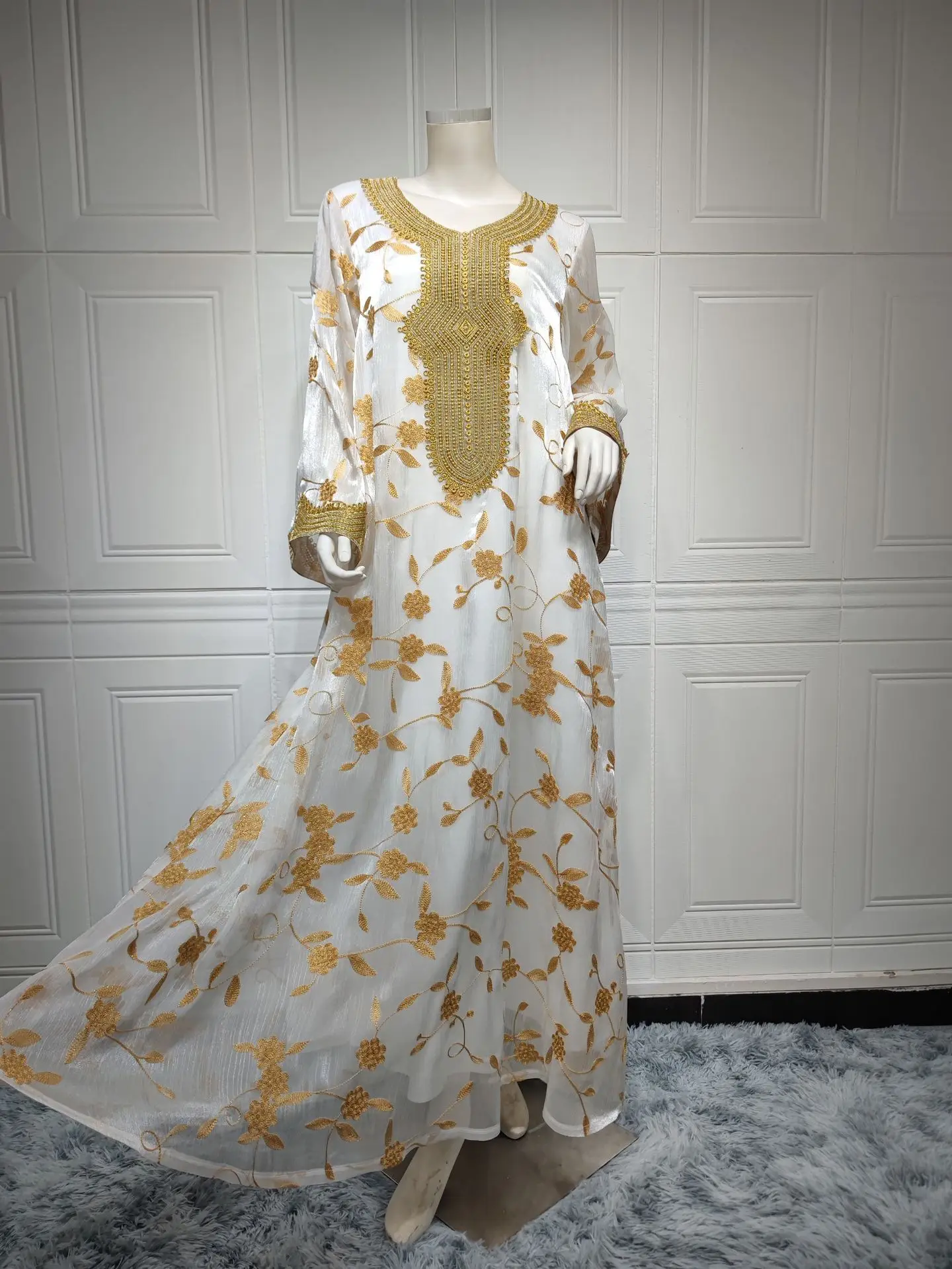 Buy Yellow Color Designer Thread Work Islamic Dubai Maxi Takchita Arabic  Dress Long Sleeve Muslim Abaya Islamic Dress Fashion Clothing Online in  India - Etsy | Types of women dresses, Modest maxi