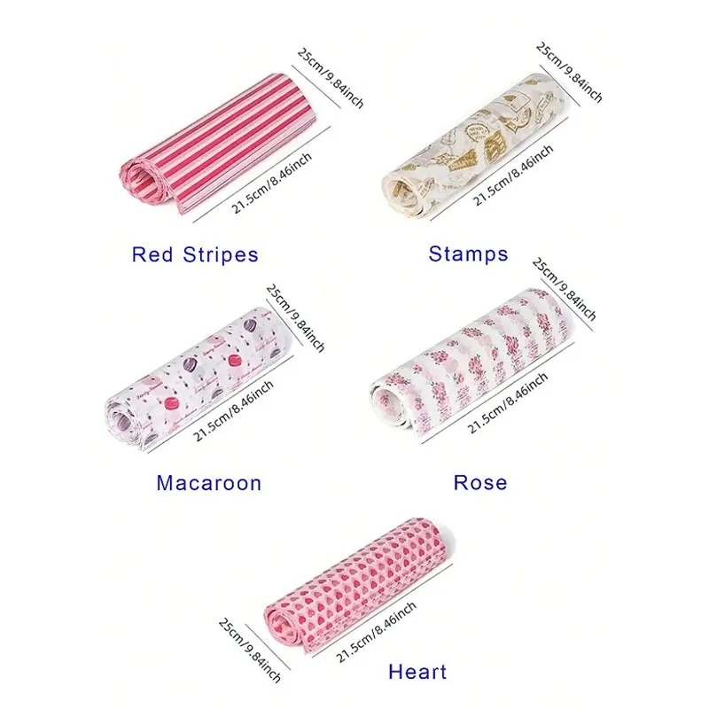 100pcs Colorful Patterned Greaseproof Wax Paper for Food Wrapping – Baking, Sandwich, H... - SKU GWP01811 - UGI Packaging