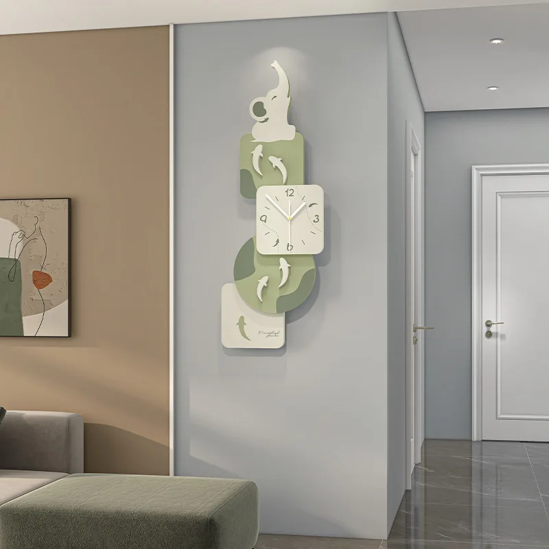 Cream style elephant wall clock, stylish, personalized and creative clock for living room