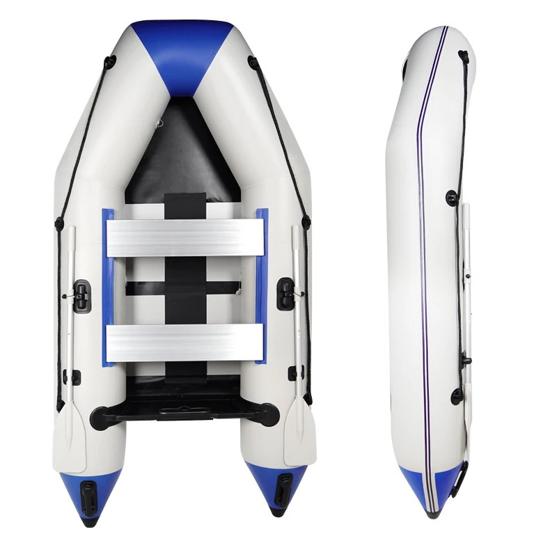 9.3FT 2 Person Inflatable Boat with Aluminum Oars, PVC Portable Inflatable Raft Boat,Inflatable Sport Tender Dinghy Boat