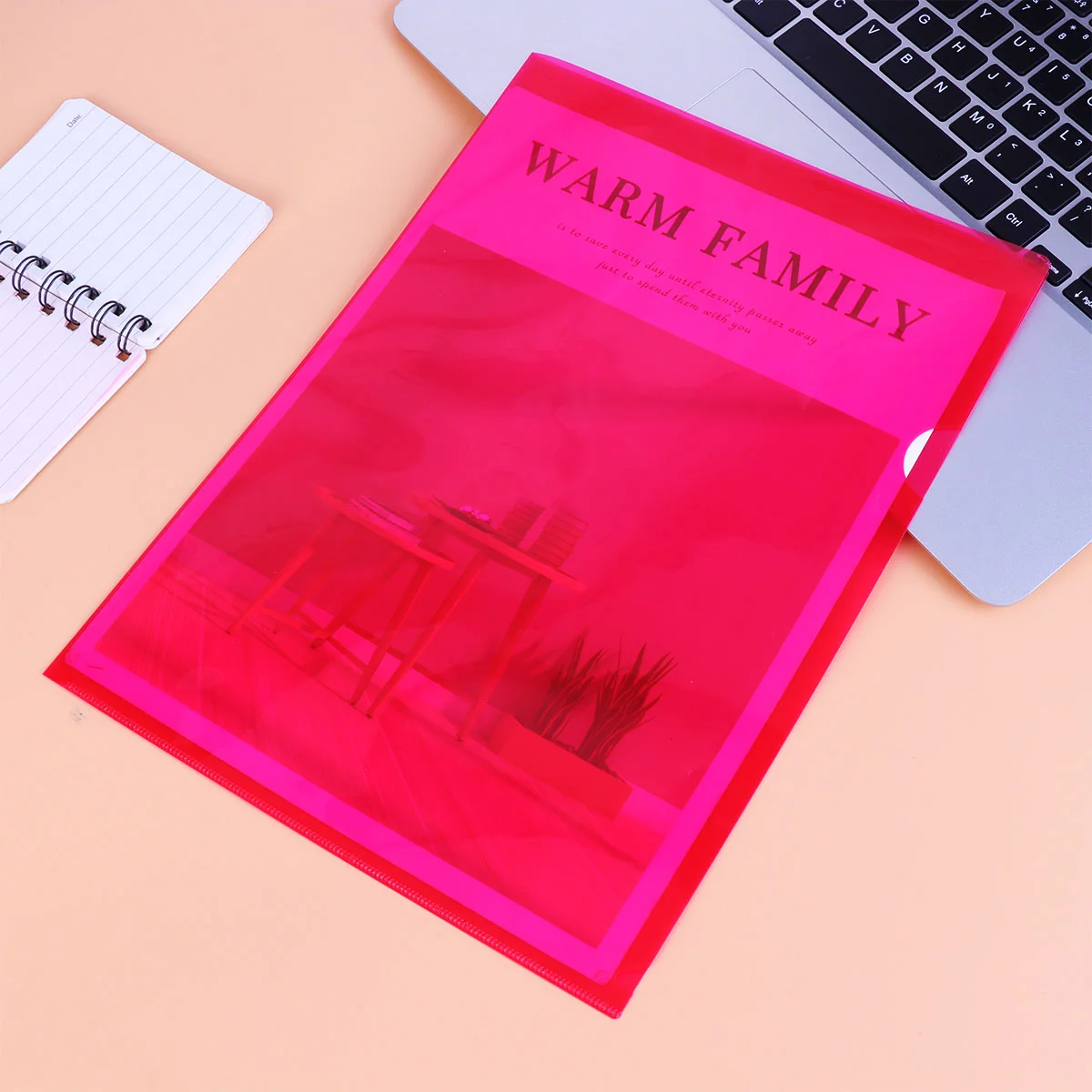 

L Shape A4 Transparent Single Page Clip Plastic Document File Folder Office School Supplies Random Color
