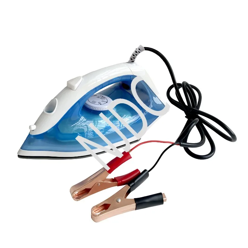 

12v Clothes Iron Dc Electric Spray Iron for Clothes Powered with Battery 12v Plug Crocodile Clip