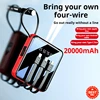 20000mAh Mini Power Bank with Cable Portable Charger Mirror Screen LED Digital Display Poverbank External Battery Power Bank 1
