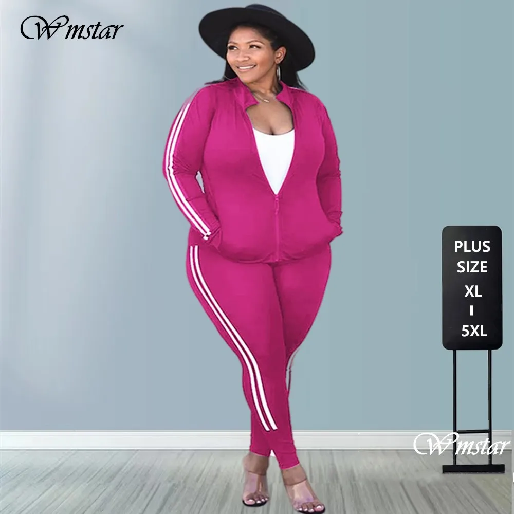 Plus Size Sets Women's Sweatsuits Winter Clothes Tracksuit Piece