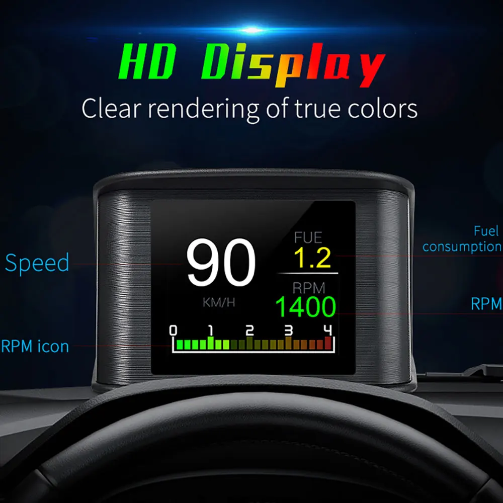 AD OBD2 ڵ  ÷, HUD Ʈ ڵ AFR    µ ͺ RPM ,   Ÿ  溸, ڵ 跮