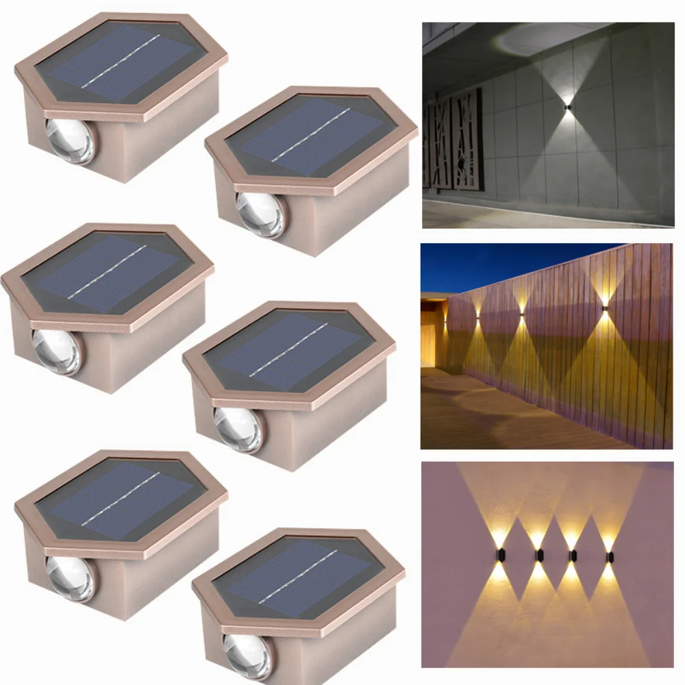 

LED Solar Wall Lamp Wall Light Waterproof Up And Down Luminous Lighting Lamps for Outdoor Indoor Decoration Home Garden Decor
