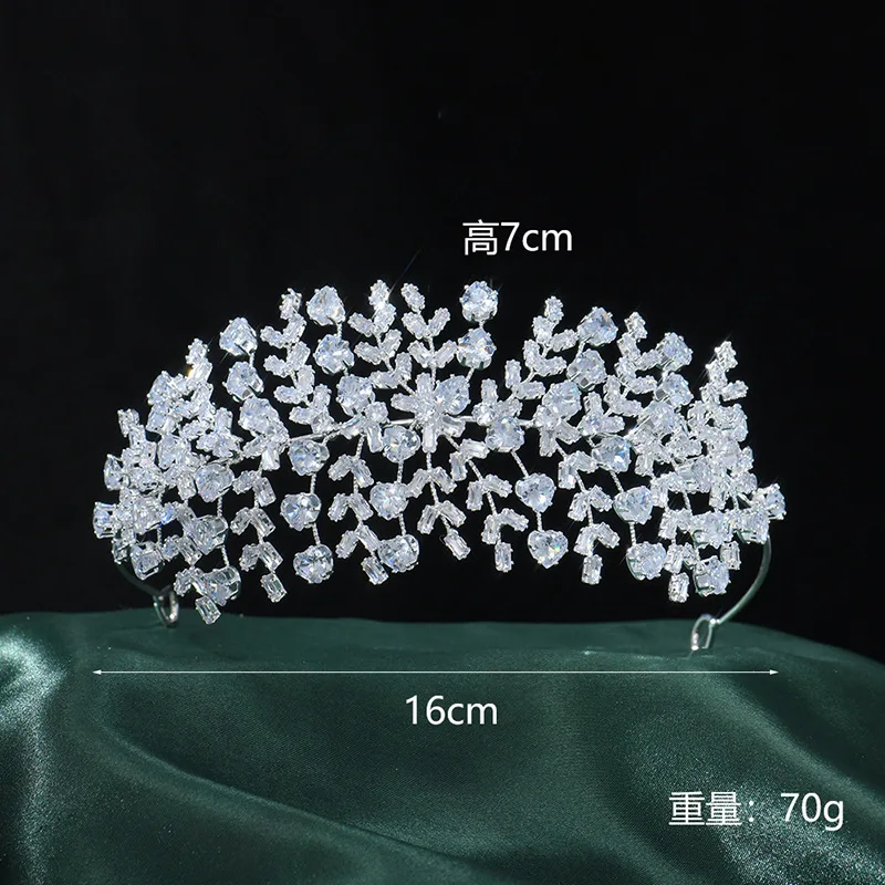 New Bride Tiara Crystal Headdress Wedding Hair Accessories Full Zircon Crowns Headband Wedding Jewelry Crowns For Women