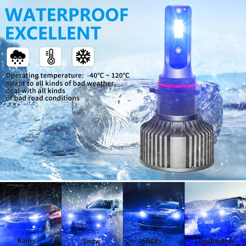 2개 A8 블루 라이트 자동차 LED 안개등 H11H7 헤드라이트 9006 헤드라이트 12V 881 H10 5202 H3 블루 1쌍/50W H27 880 881