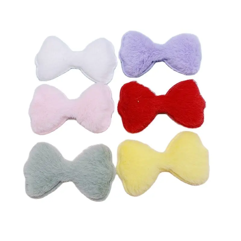 50pcs 5*2,8 cm Filz Bowknot gepolsterte Applikationen für Kinder Hut Nähen DIY Stirnband Haars pange Zubehör Patches – Detail 12