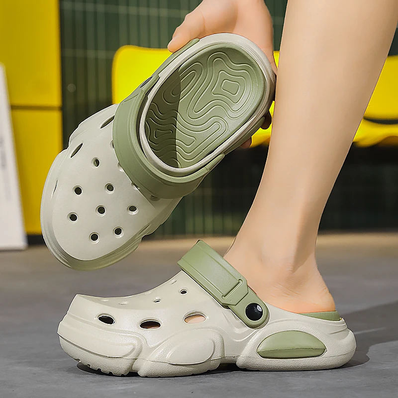Mens Non-Slip Thick-Soled Sandals - Breathable Casual Beach Slippers