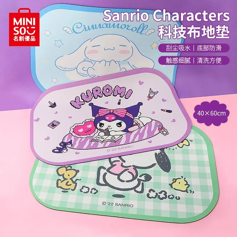 Miniso Sanrio Cinnamoroll Kuromi Pochacco Anime Cartoon Cute Floor Mat Assorbimento D'Acqua Bagno Bagno Tappetino Antiscivolo