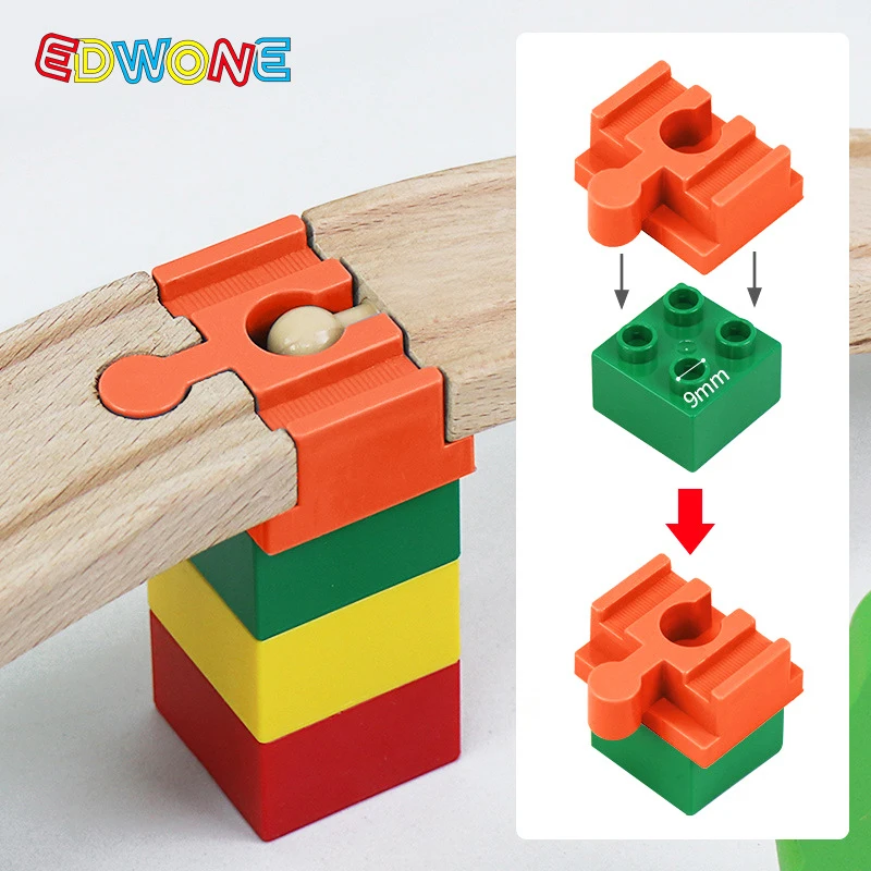 5/10PCS Wooden Train Track Accessories Plastic Building Blocks Adapters Wooden Track Connectors fit for Brand Wood Tracks Toys 2