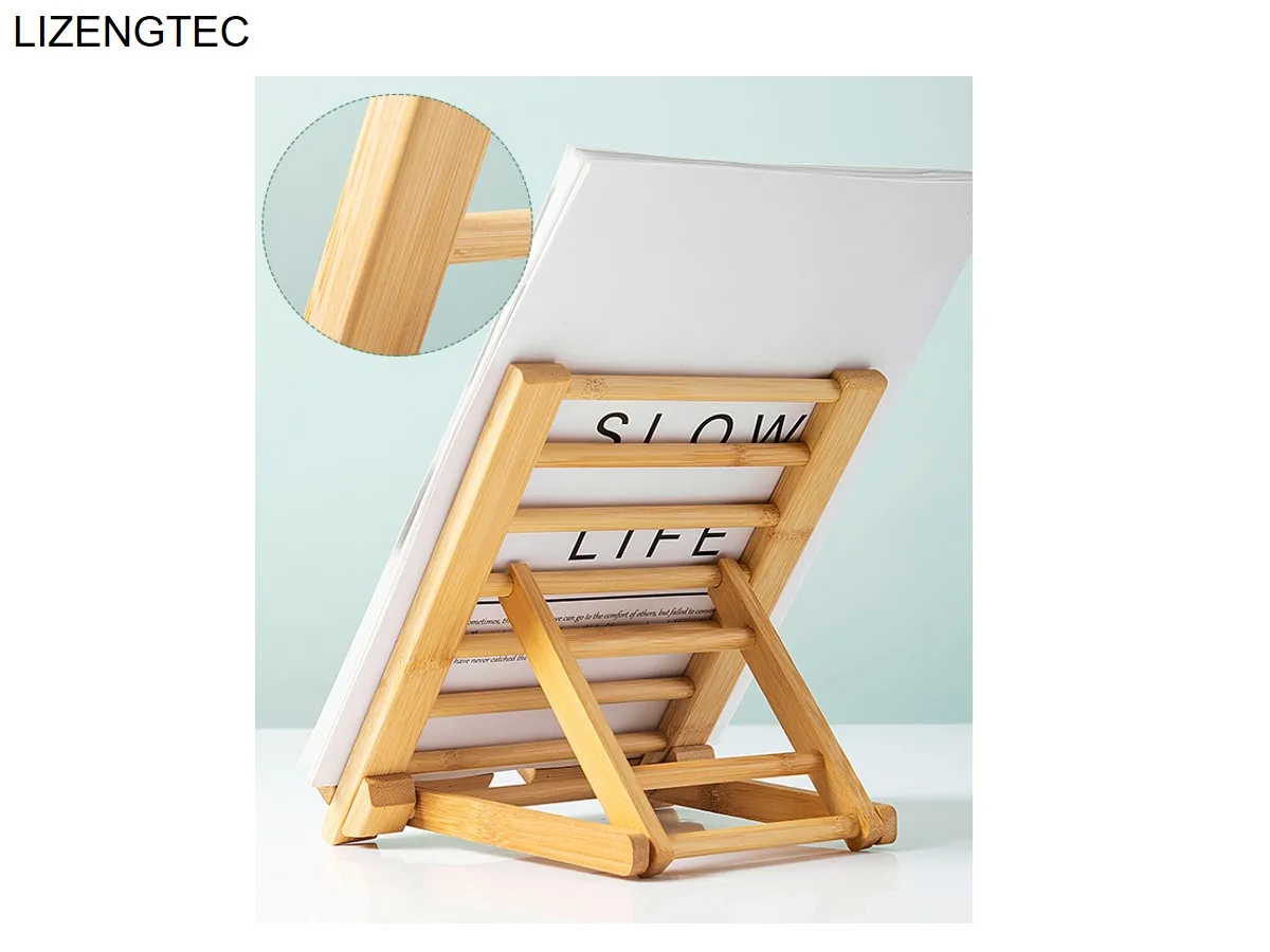 LIZENGTEC 대나무 나무 태블릿 스탠드 창의적이고 단순한 패션