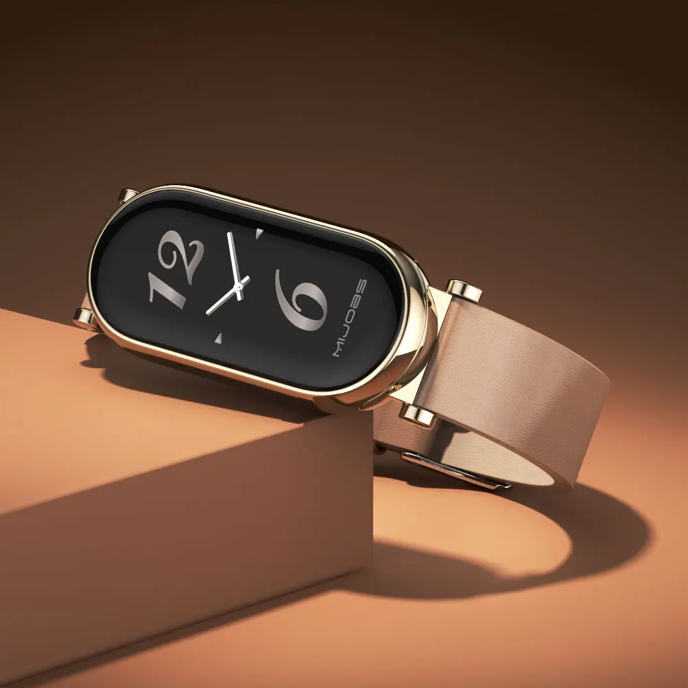 

Кожаный ремешок для MI Band 8 7 6 5 4 3, сменный Браслет для наручных часов Xiaomi Smart Band 8, аксессуары для часов