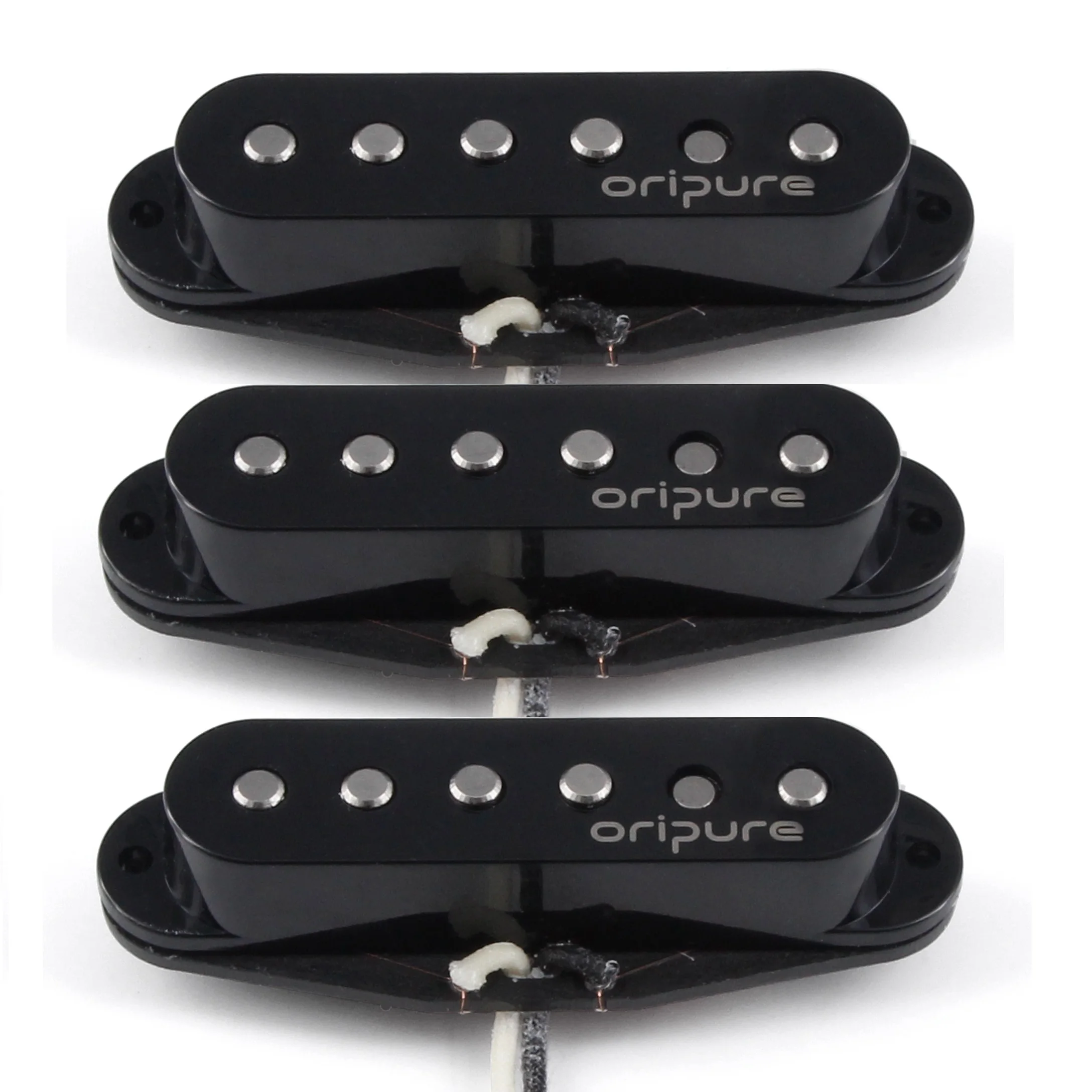 OriPure Alnico 5 SSS Pickguard Set Vorverdrahtet | Für Fender Strat E-Gitarren | Creme 3-lagig | Komplett Mit Pickups & Zubehör