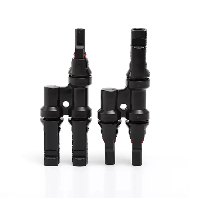 PV Connector T Type Parallel Connection Solar Panel System Waterproof Connector Branch Two Pieces Solar Cell Connect Plug 2