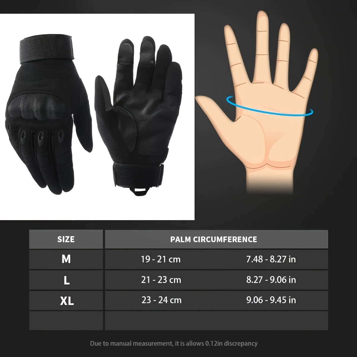 Men's Full Finger Tactical Touchscreen Gloves with Anti-Slip Palm