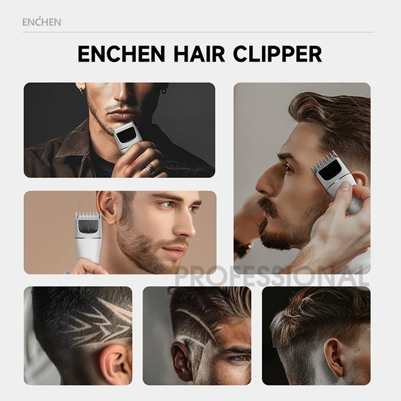 ENCHEN Hair Clipper 2, Cordless Electric Hair Trimmers For Men Adults Kids Rechargeable Professional Barber Hair Cutting Machine