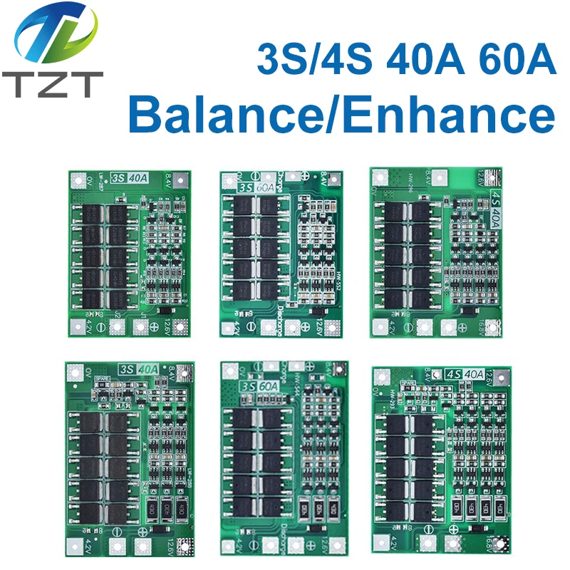 Enhanced Li-ion Lithium Battery Charger Protection Board with Balance Function - 40A/60A