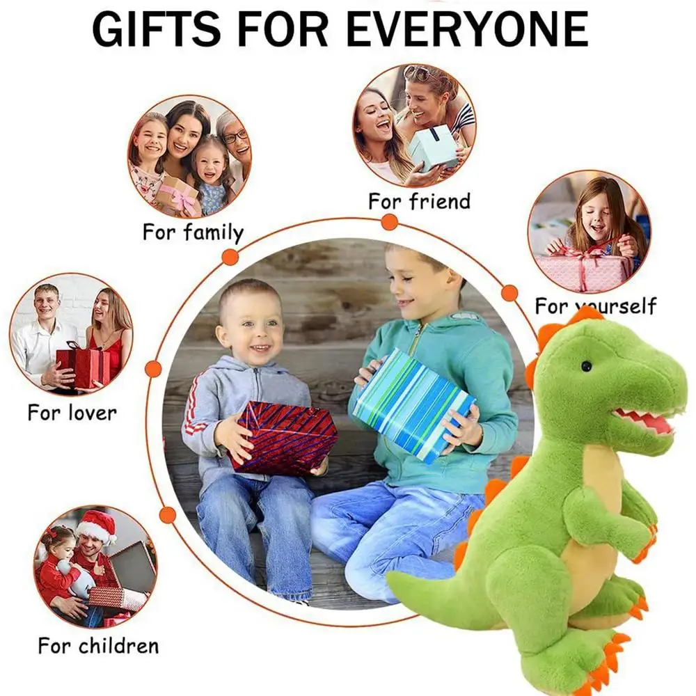 Stuffed Dinosaurs For Boys Soft Animal Cute Plush Children's Throw Pillow For Kids Boys Girls Baby Family Story Adventure