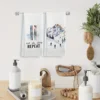 2PCS Winter Ski Skier Kitchen Towel and Napkin Set, Ski Gift, Ski Decoration, Winter Drying Cloth Hand Towel Tea Towel for Bathr 4