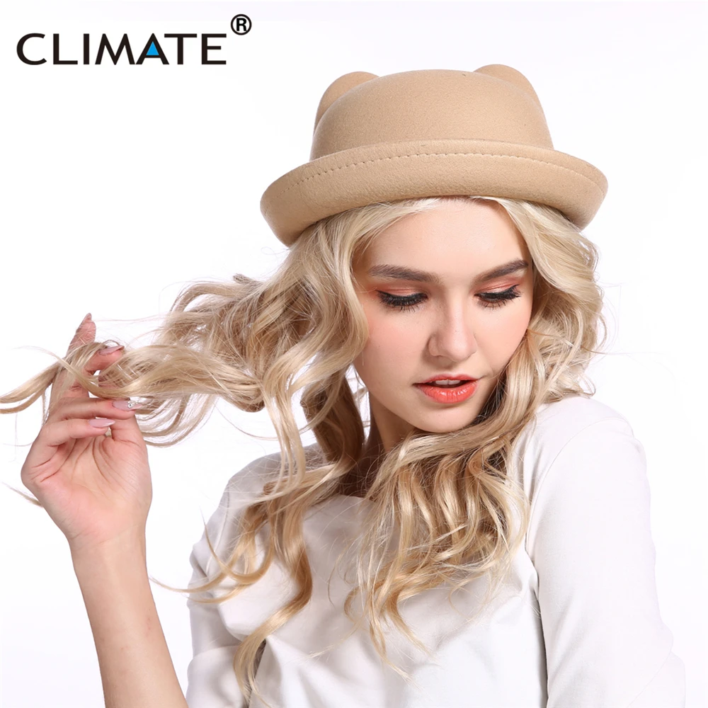Women Fedora Hat Cat Ear Fedora Fascinator Girls Cap fashion hat