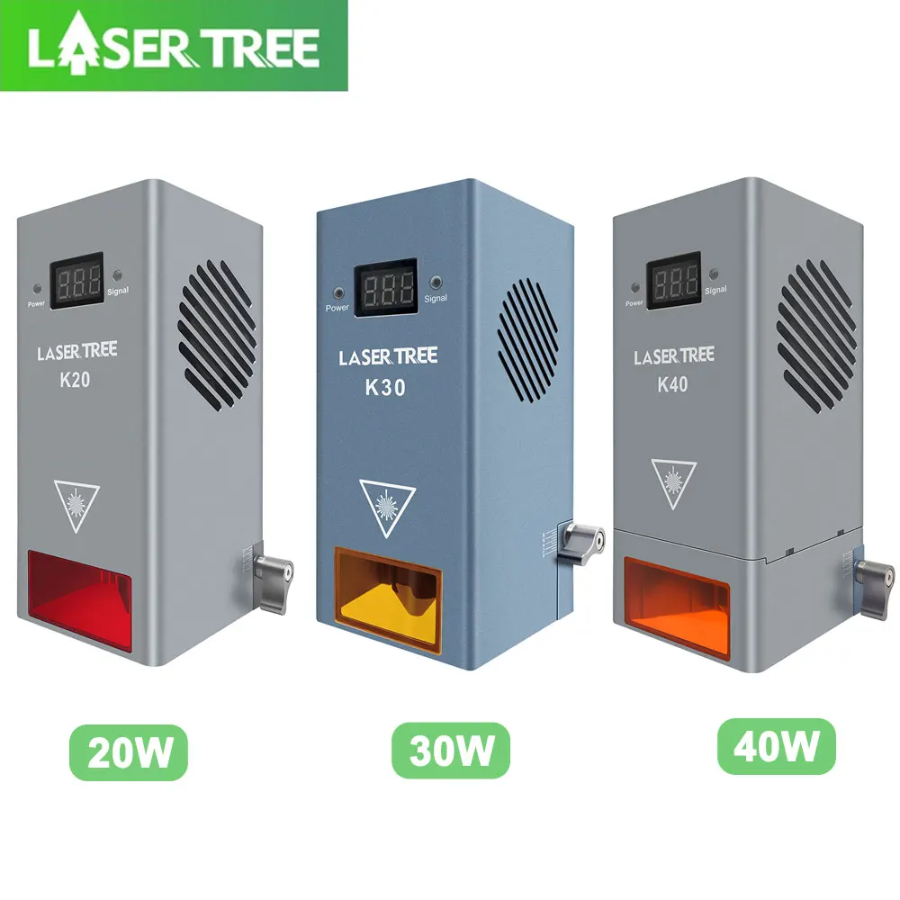 LASER TREE 20W 30W 40W Optical Power Laser Module with Air Assist 450nm TTL Blue Light for CNC Engraver Cutting Wood DIY Tools