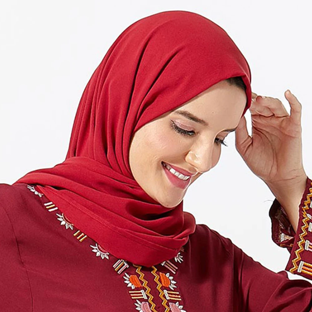 ETOSELL Women Muslim Hijabs Scarf Head Hijab Wrap Red Full Cover up Shawls Headband