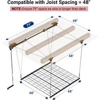 Overhead Garage Lifting Storage Rack, 4x4 Ft Heavy-Duty Metal Garage Ceiling Rack,300lbs Weight, Black 2