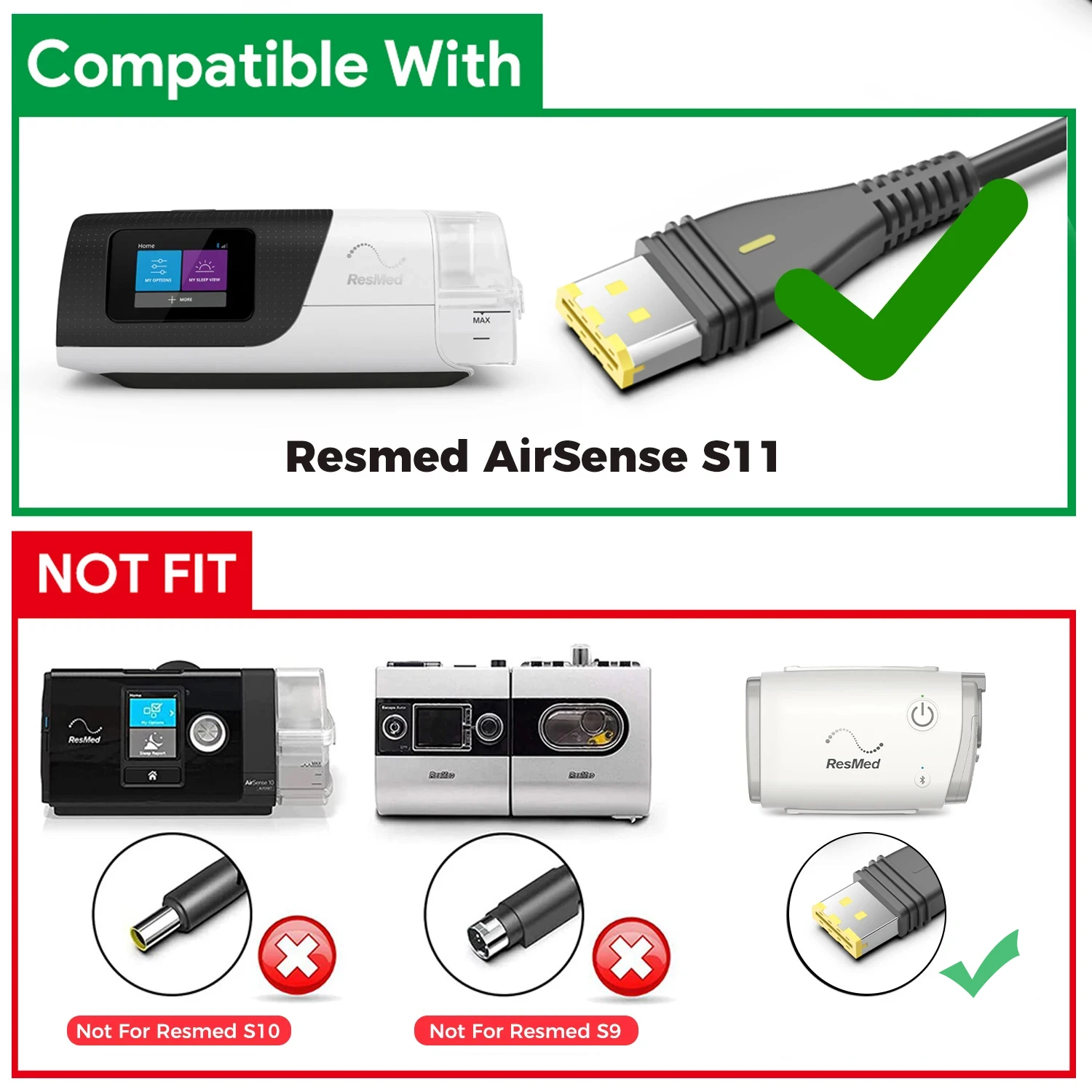 24V 2.5a 65W Auto ladegerät 12V-24V DC Adapter für Resmed Air sense 11 Autoset Elite CPAP Netzteil Resmed Air11 S11 2,71 E1399 – Detail 7