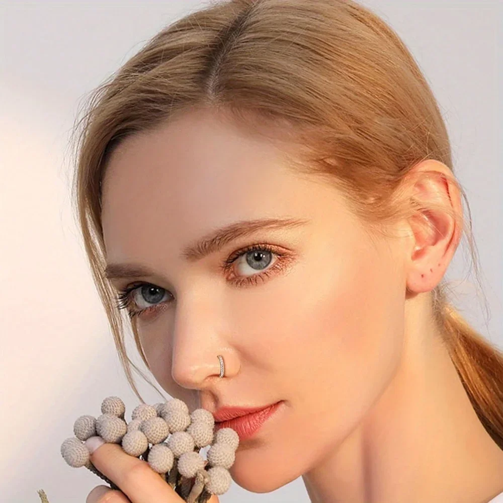 Piercing Jewelry Nose Rings Body Piercing Jewelry Body Jewelry Nose Studs 1pc Surgical Steel Nose Ring Set Hypoallergenic Stainless Steel L Shaped for Men Women Stylish Nose Piercing Jewelry