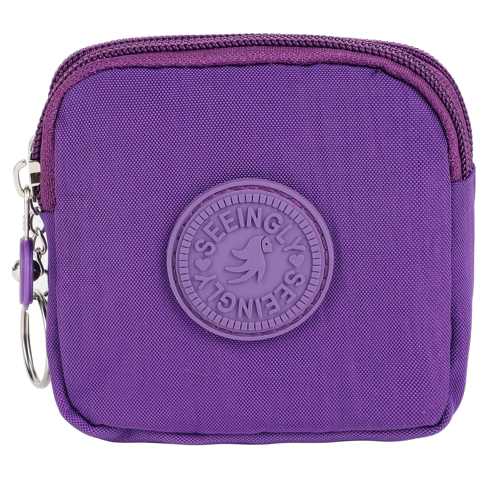1 Stück quadratische, einfache Mini-Münztasche, kleine Schlüsseltasche, wasserdichte Nylon-Geldbörse – Detail 5